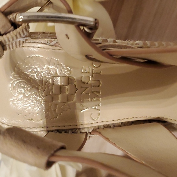 Vince Camuto wedges Nude Suede 7.5 strappy - Picture 4 of 8